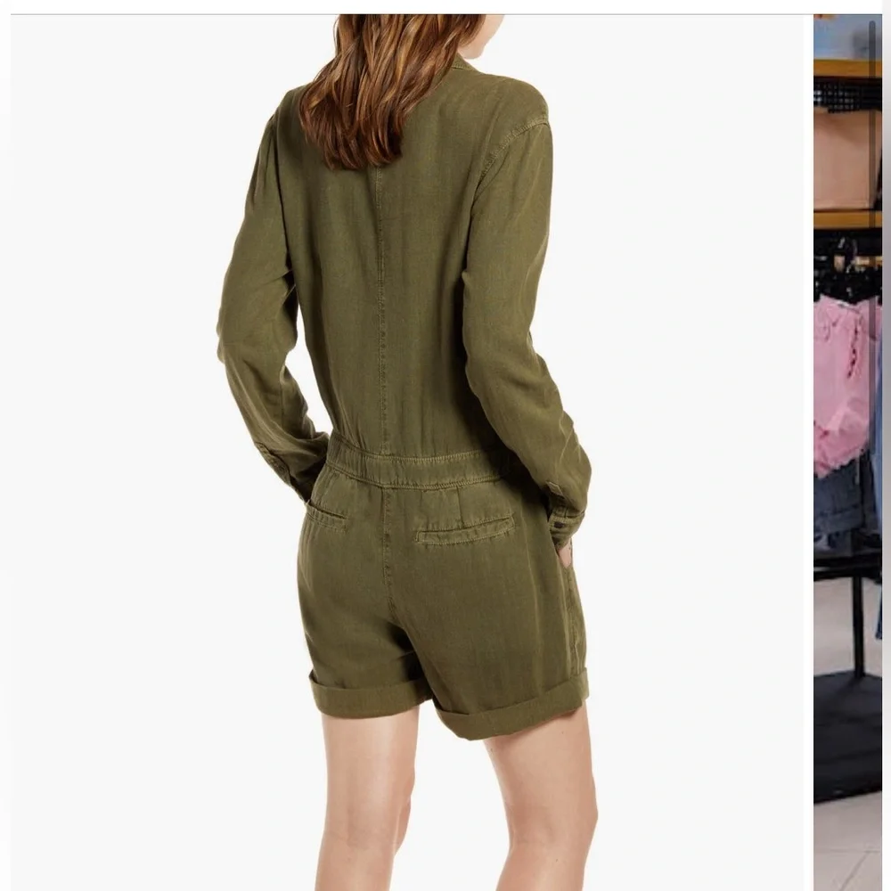 Treasure & Bond Linen Blend Utility Romper - Picture 4 of 7